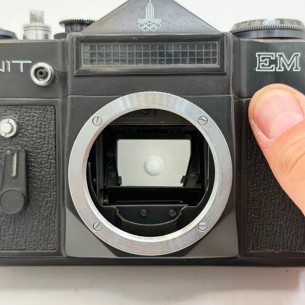 Zenit EM 35mm SLR Film Camera Body 1980 Black Soviet USSR TESTED - **READ**